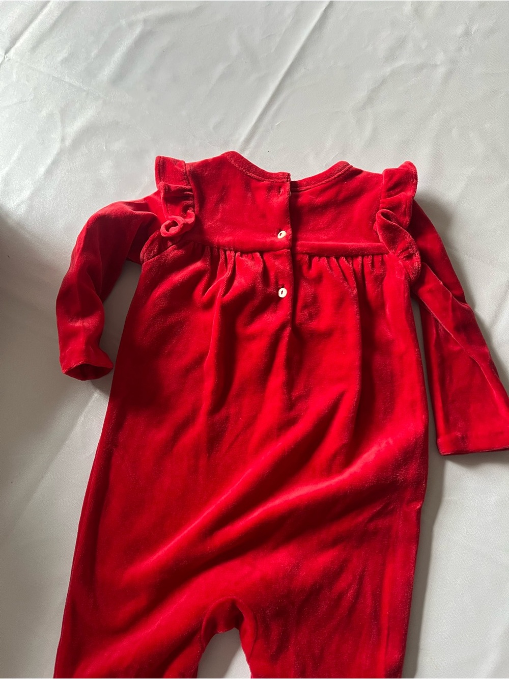 Ralph Lauren Red Velvet Infant One-Piece Footie